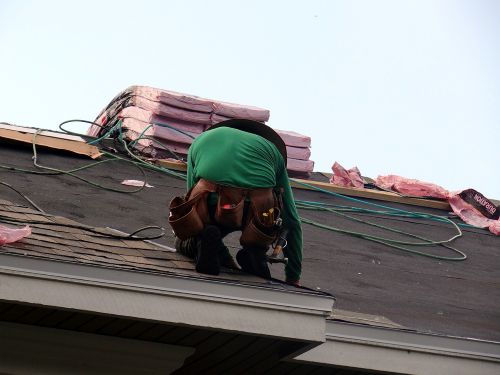 a residential roof in oldsmar being replaced